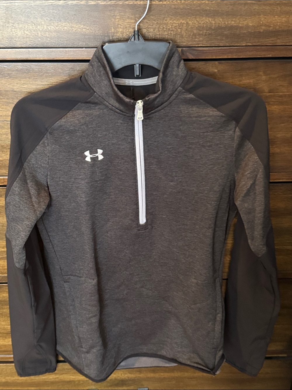 Under Armour Heather Charcoal and Black 1/4 Zip Pullover